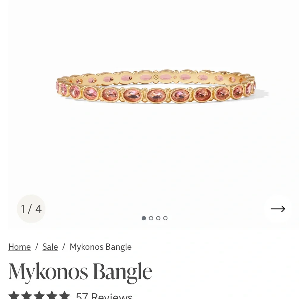 NWOT Julie Vos Mykonos Bangle Coral size medium - Picture 1 of 3